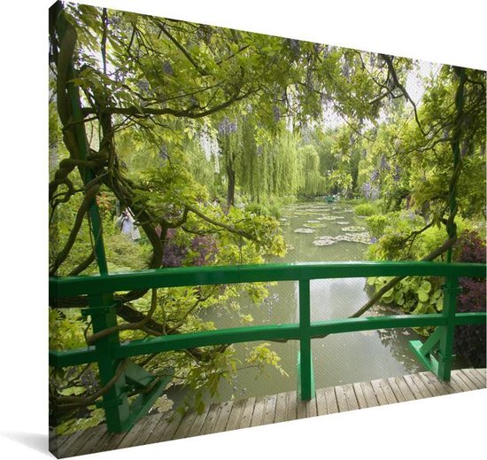 Vue sur l'eau du pont japonais dans le jardin de Monet à la française Giverny Toile 30x20 cm - petit - Tirage photo sur toile (Décoration murale salon / chambre)