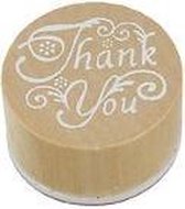 Stempel  Thank you Hout - Rond, 3 cm