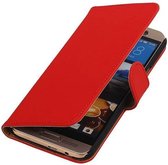 Bookstyle Wallet Case Hoesjes voor HTC One M9 Plus Rood