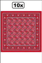 10x Boeren zakdoek rood 63x63 cm waaier motief | bol.com