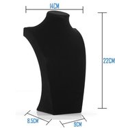 Display Hals Fluweel zwart 22 cm hoog