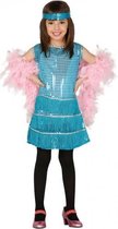 Showgirl jurkje blauw voor meisjes 110-116 (5-6 jaar)