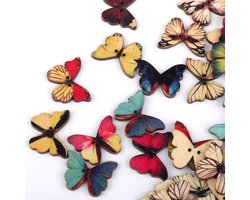 decoratie figuurtjes Vlinder knopen - hout - 10 stuks | bol.com