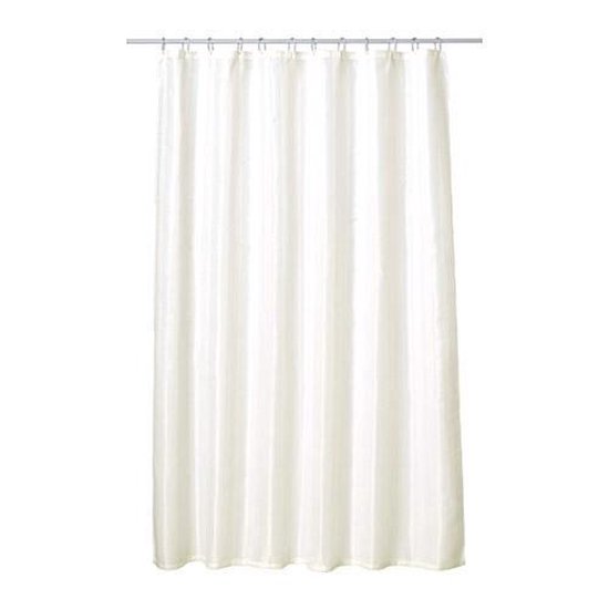 Wit Douchegordijn van Textiel + 12 Witte Douche Ringen – 180x200m | 100%  Polyester... | bol.com