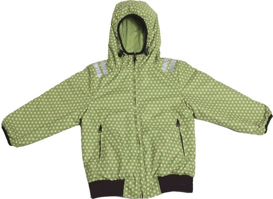 Ducksday -  omkeerbare winterjas - unisex -  Funky green - 4 jaar - beide zijden waterdicht - promo