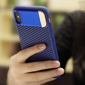 JOYROOM Cube Series voor iPhone X PC + zink legering terug Cover beschermhoes met Holder(Red)