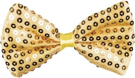 Nœud papillon paillettes or 11 cm pour femme / homme - Accessoires de  carnaval / fête