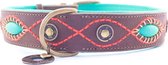 Dwam Halsband Joplin Bruin&Turquoise&Oranje - Hondenhalsband - 25-31x2 cm