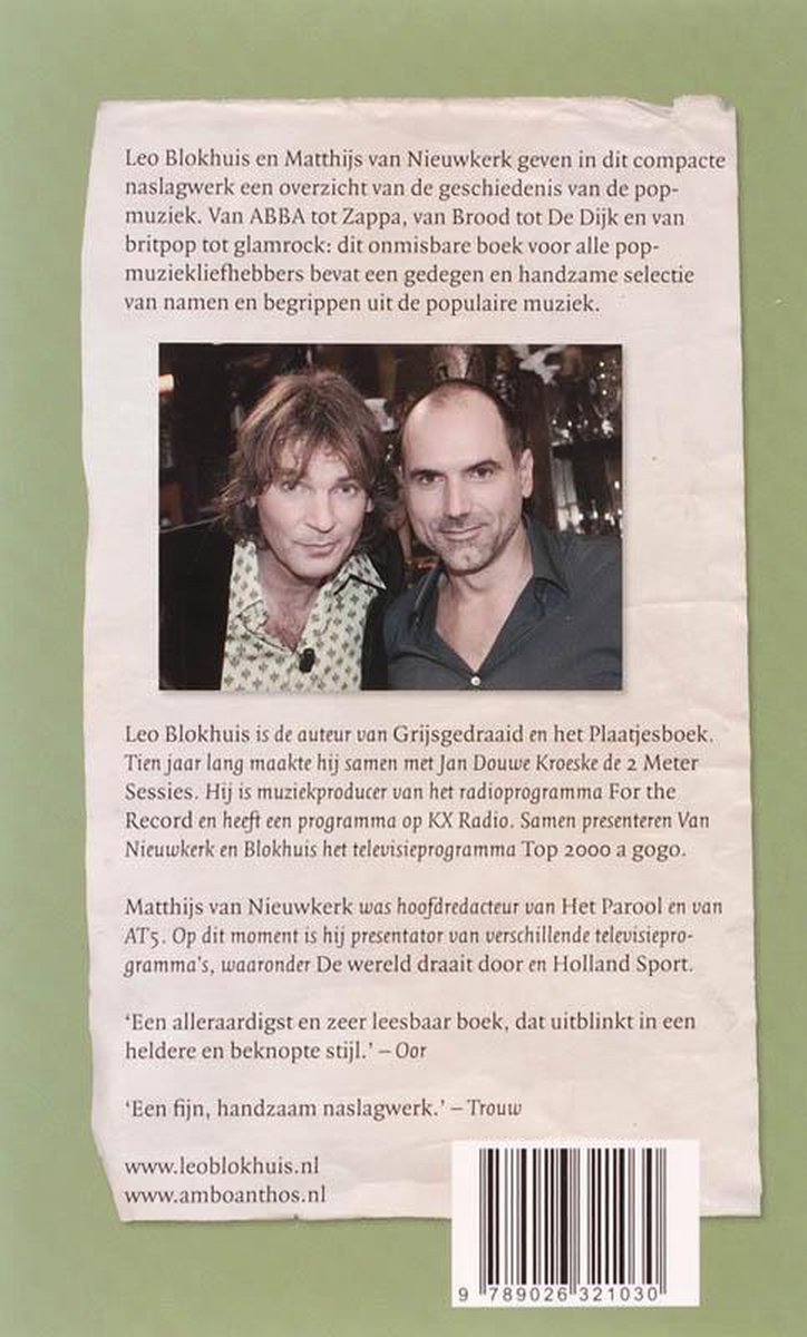 Klein ABC van de popmuziek - back cover