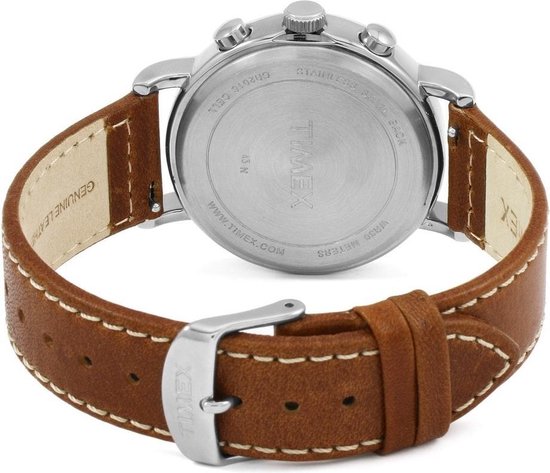 Timex Weekender Chrono TW2R42600 Horloge - Leer - Bruin - Ø 40 mm | bol.com