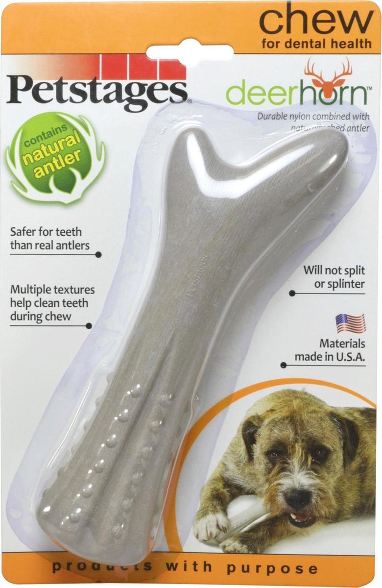 Petstages deerhorn gewei – Hondenspeelgoed – M – 6 x 3,5 x 18 cm