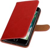 Rood Pull-Up PU booktype wallet hoesje voor Apple iPhone 7 Plus