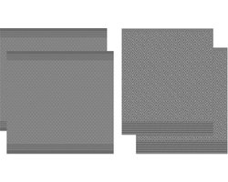 DDDDD - Akira - Theedoeken en Keukendoeken Set - Set van 4 - Katoen - Geometrische print - Grijs