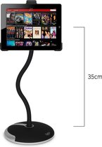 GOOS-E Tablethouder - iPad houder - KORTE HALS 35 cm - FLEXIBEL - STERK - STIJLVOL - Universeel - o.a. tafel - bureau - Compleet pakket (voet + klem) - Zwart