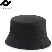 Senvi Beechfield Reversible Bucket Hat Maat L/XL Zwart Grijs