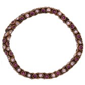 Rosé-kleurige armband met paarse steentjes