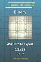 Puzzles for Brain Binary - 400 Hard to Expert 13x13 Vol. 26