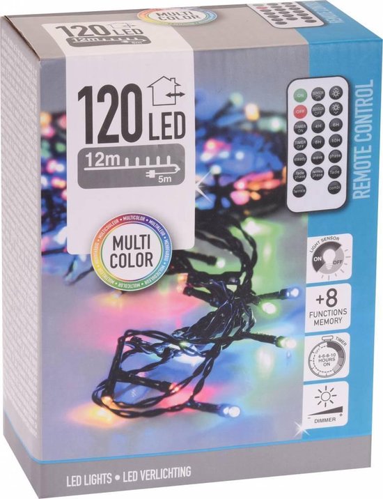 Kerstverlichting Multi Color 120 LED met afstandsbediening | bol.com