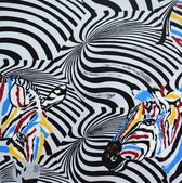 Schilderij zebra design abstract 60 x 60 Artello - handgeschilderd schilderij met signatuur - schilderijen woonkamer - wanddecoratie - 700+ collectie Artello schilderijenkunst