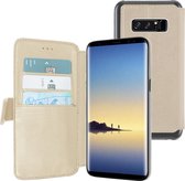 Azuri walletcase - magnetische sluiting & 3 cardslots - goud - Samsung Note 8