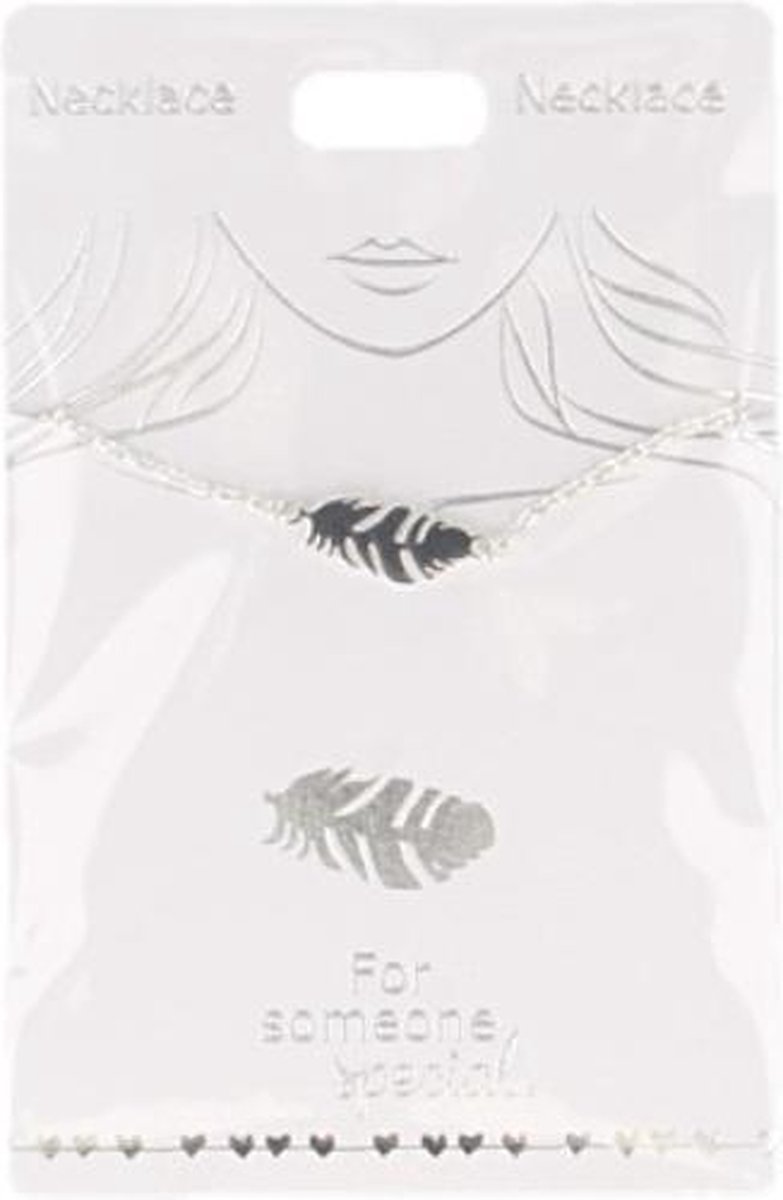 Ketting Veertje, silver plated