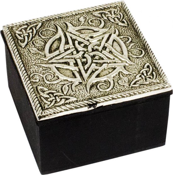 White Metal storage box with pentacle (small)