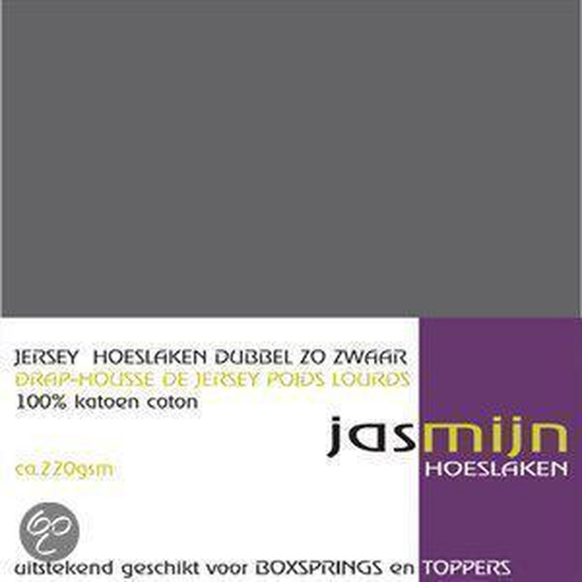 Dubbel Dik Jersey hoeslaken - Antraciet - Lits-jumeaux (180x210/220 cm)