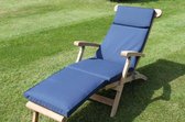 Tuinkusssen voor grote ligstoel met afneembare hoes Blauw - 49x183x6 cm