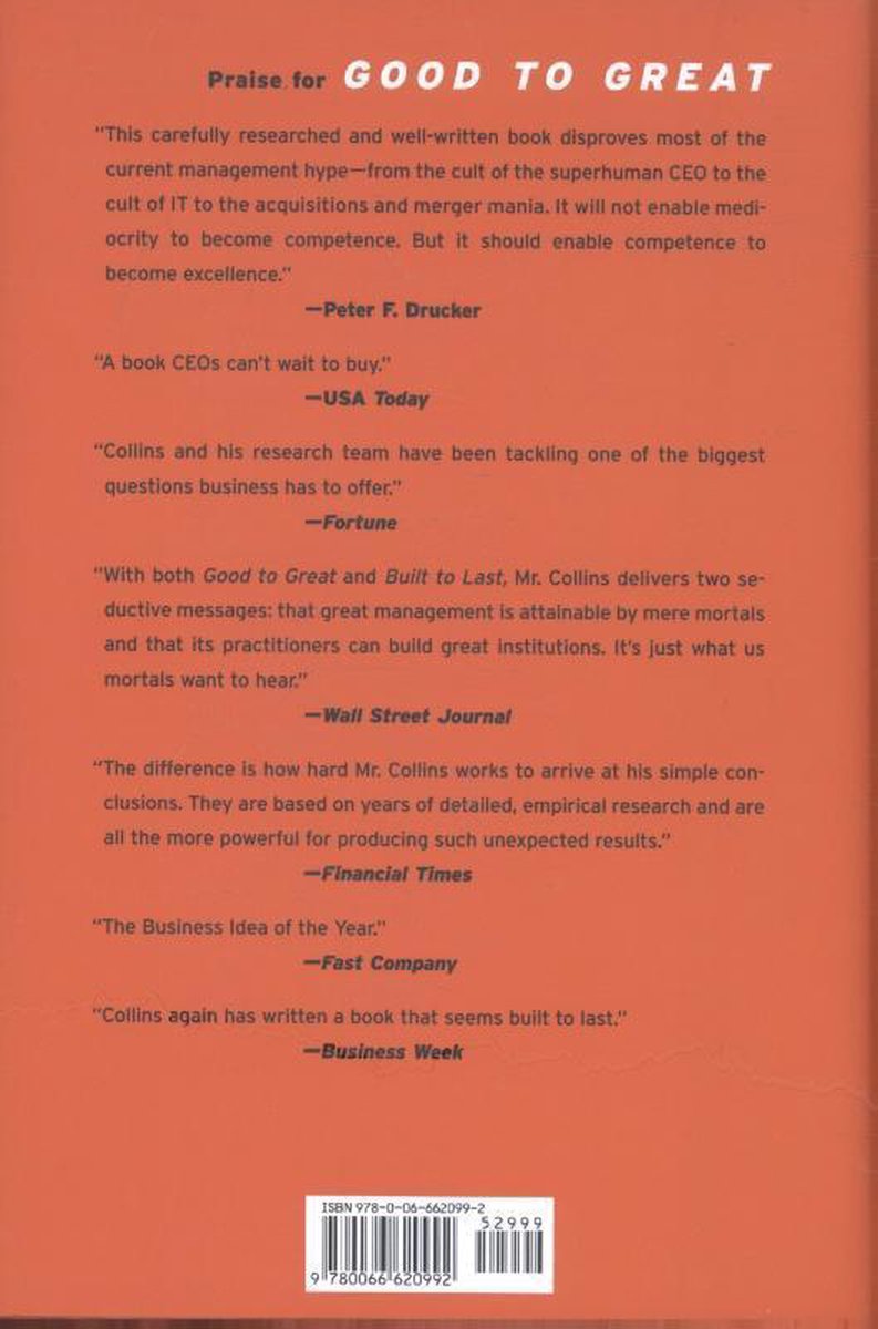 Good to Great - back cover