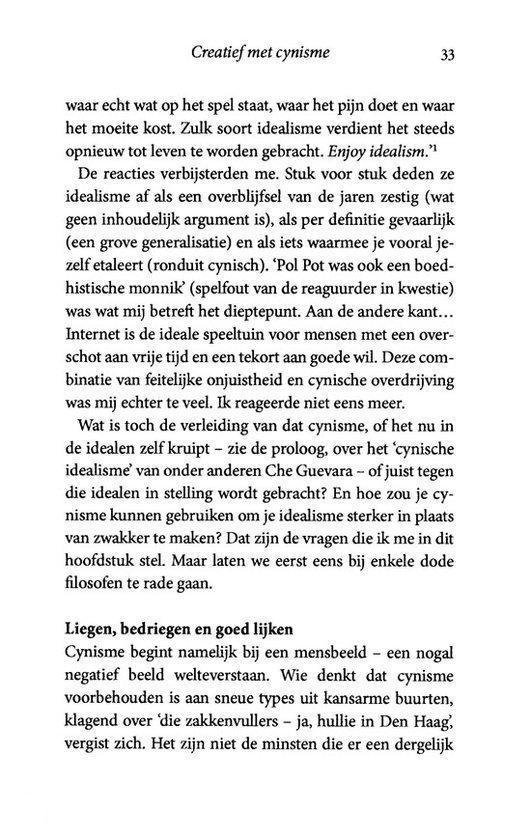 Pagina met tekst uit het boek 'Verbeter de wereld, begin om halfelf'.