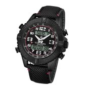 Alpha Sierra - Renegade - C93R - Heren Horloge - 48mm - Canvas - Zwart / Rood