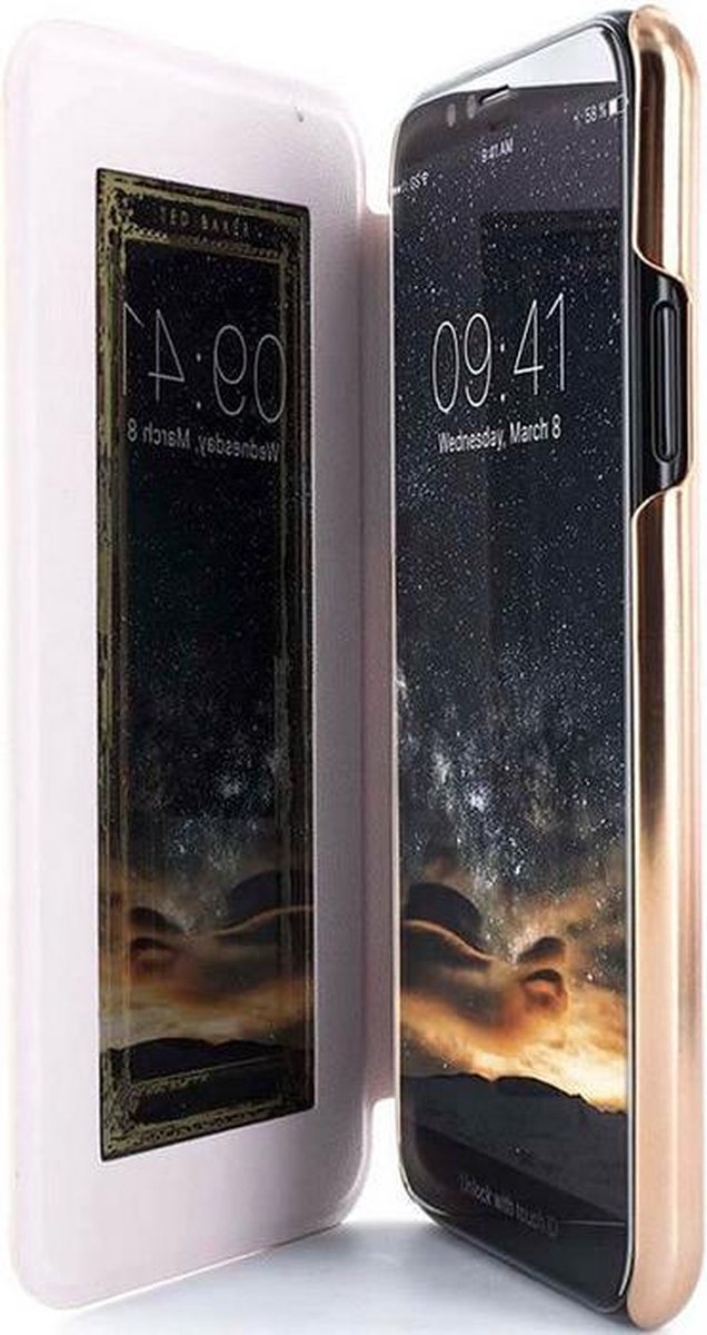 Slaapzaal Luidspreker overhead Ted Baker Breek Mirror Book Case - Apple iPhone X (5,8'') - Roze | bol.com