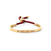 Key Moments 8KM BC0033 Open Bangle 5mm  Be Happy And Smile - rood