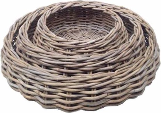 Het Mandenhuys Rieten Mand Rond - Groot - Voor buiten - 43x32 cm
