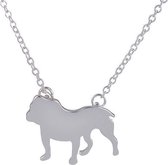 24/7 Jewelry Collection Buldog Ketting - Engelse Buldog - Bulldog - Zilverkleurig