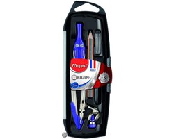 Origin passer met 2 mm vulling - 5-delig - assorti kleuren -  in ophangdoos in display