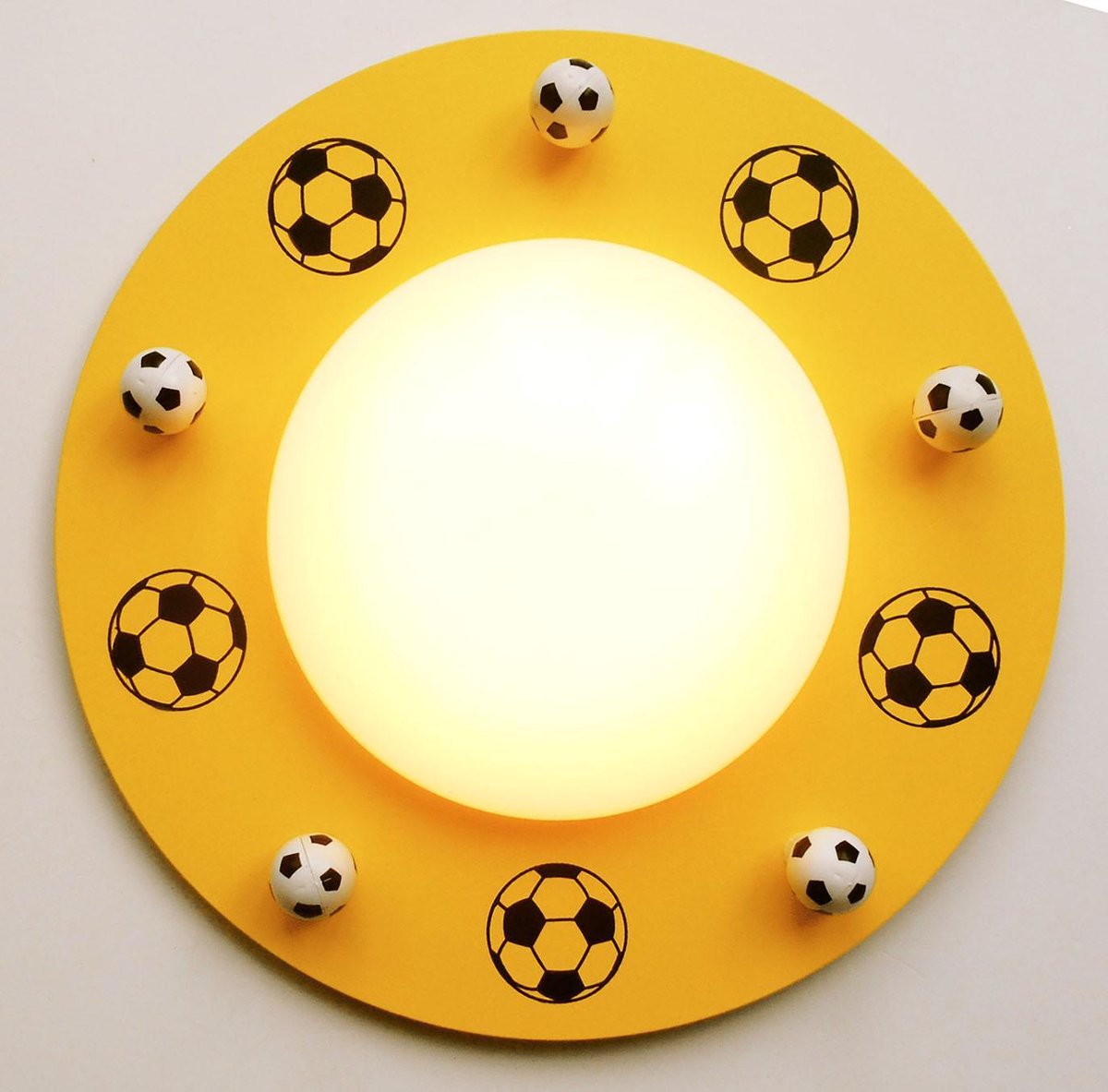 Funnylight kids voetbal lamp LED plafonniere geel met