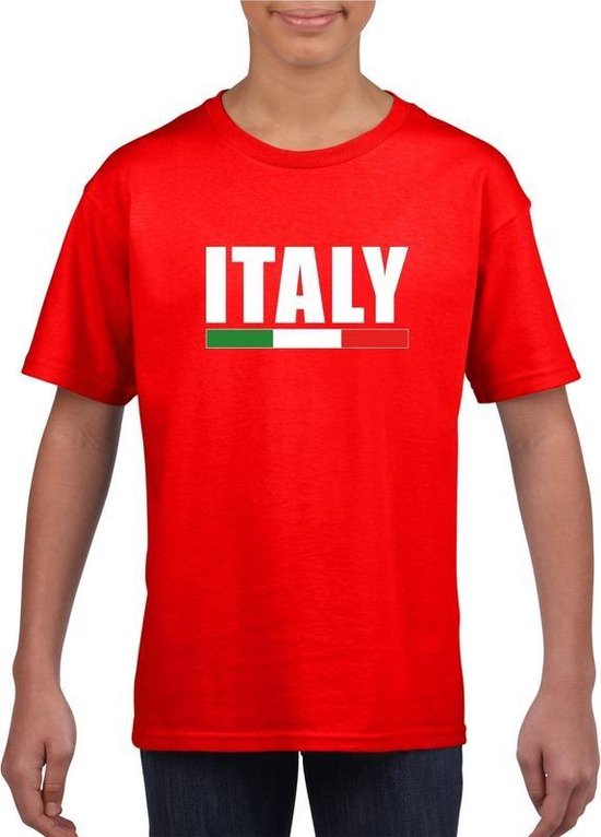 Rood Italie supporter t-shirt voor kinderen 158/164