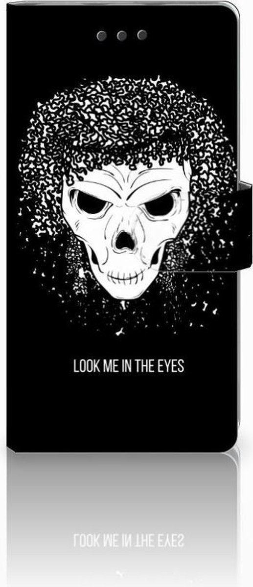 Book Case voor Telefoonhoesje met Naam Huawei Ascend P8 Lite Skull Hair