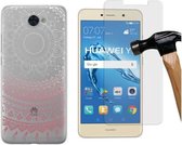 MP Case screenprotector PLUS Gratis Mandala back cover voor Huawei Y7 Prime
