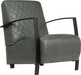 Luxe Fauteuil Grijs Echt Leer / Loungestoel / Lounge stoel / Relax stoel / Chill stoel / Lounge Bankje / Lounge Fauteil / Cocktail stoel