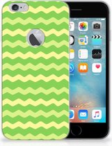 Geschikt voor iPhone 6 Plus | 6s Plus TPU Hoesje Design Waves Green
