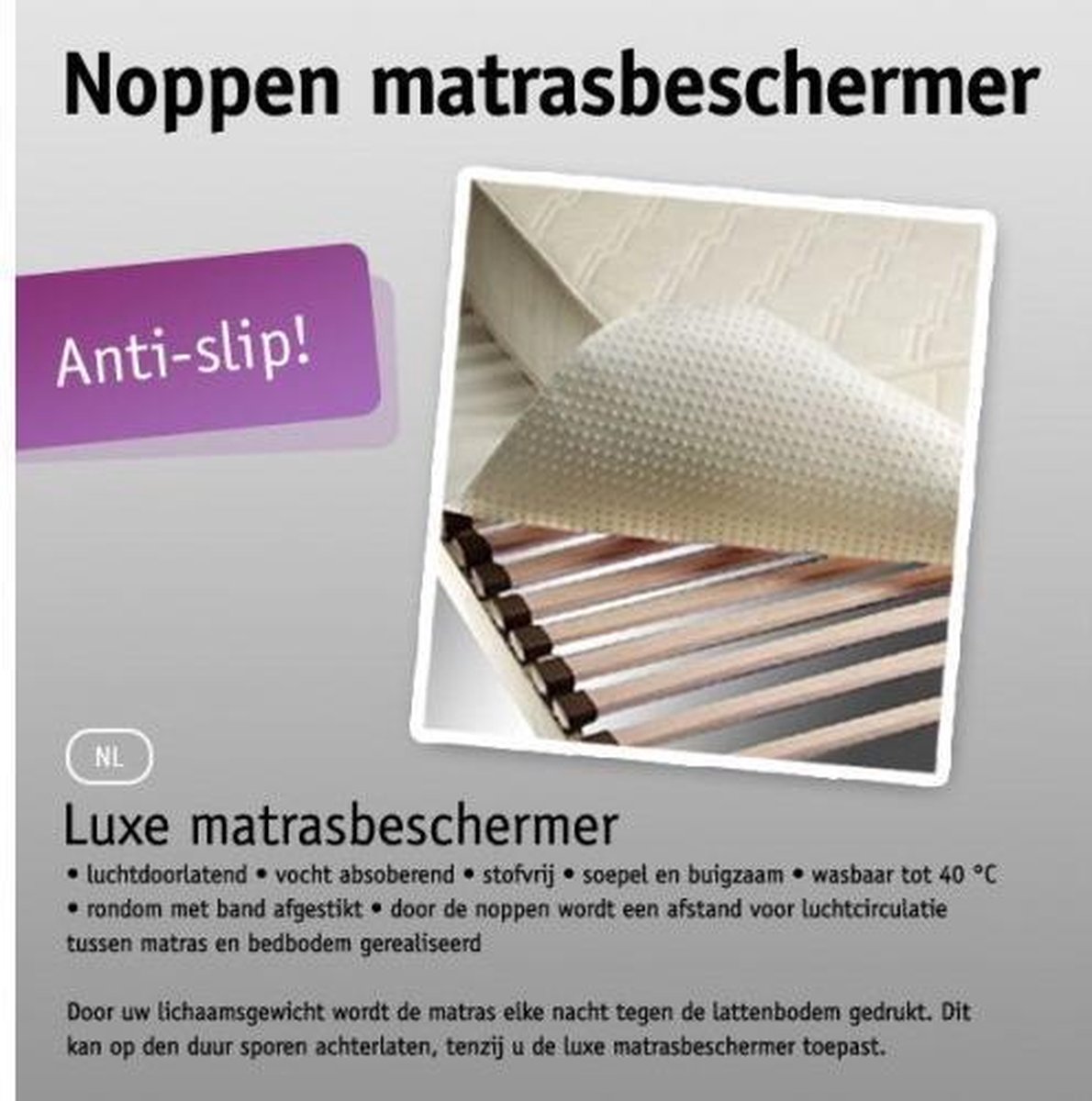 De schuld geven Diplomaat Brouwerij 140x200 Matrasbeschermer matrasonderlegger Noppen | bol.com