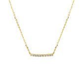 The Jewelry Collection Ketting Zirkonia 1,1 mm 41 - 43 - 45 cm - Geelgoud