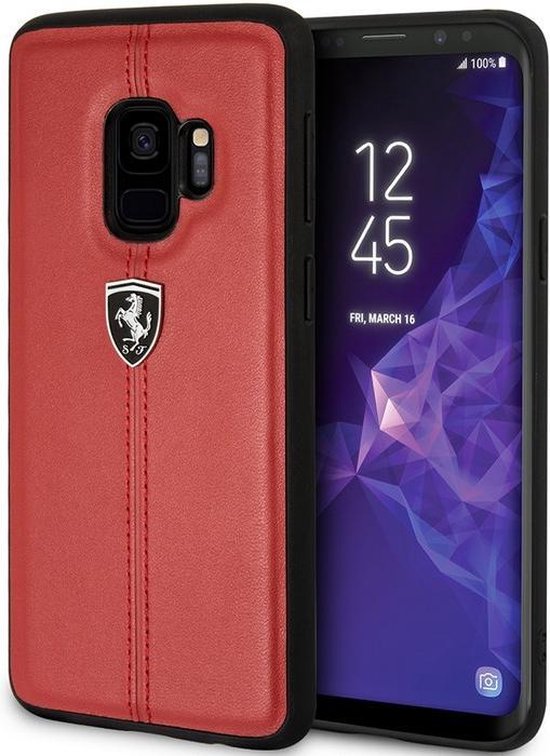 Ferrari Stripe Leather Hard Case voor Samsung Galaxy S9 - Rood van Merkloos — afbeelding 3