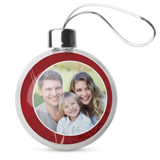Transparante kerstballen met een prachtige foto en eigen tekst