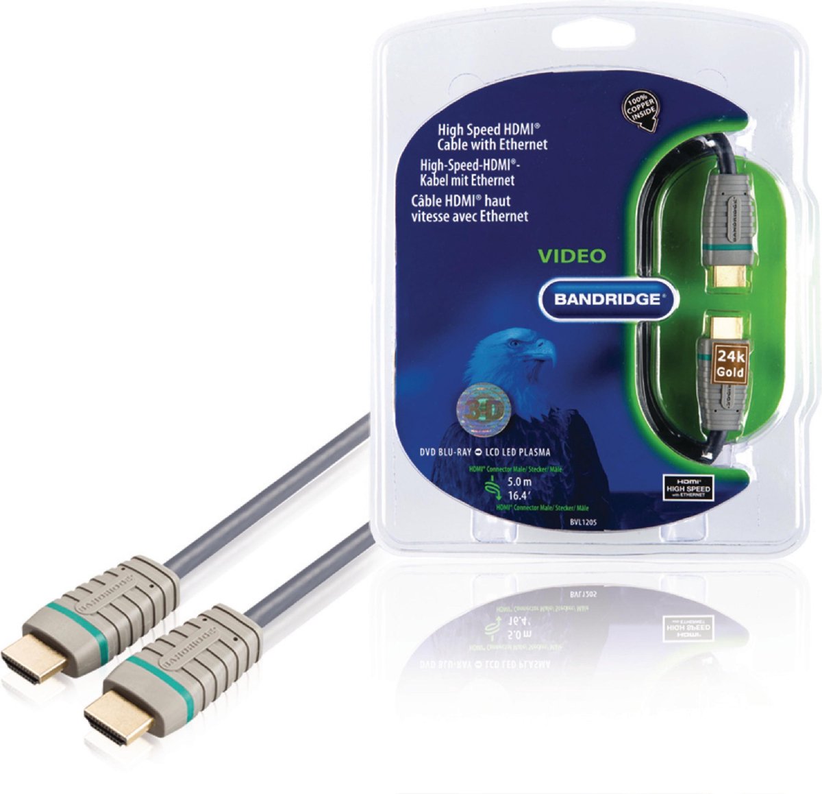 Bandridge HDMI kabel - versie 1.4 (4K 30Hz) / zwart - 5 meter