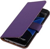 Mobieletelefoonhoesje.nl - Samsung Galaxy S7 Edge Hoesje Effen Bookstyle Paars
