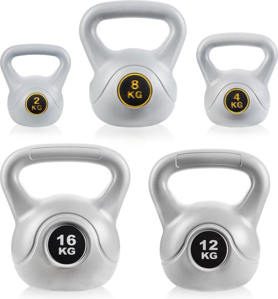 Kettlebell Rebel 22 Kg Revêtu PVC - Poignée 5 Cm, Fenêtre 20x8.5 Cm - Dimensions 30x27x36 Cm