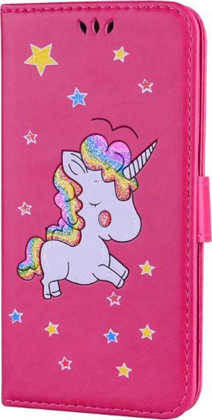 einde erwt Identiteit Apple Iphone 6 / 6S Unicorn/Eenhoorn glitter bookcase hoesje roze | bol.com